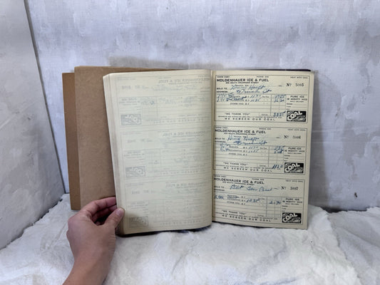 Moldenhauer Ice & Fuel Waupun Wisconsin Vintage Receipt Book #S-1957