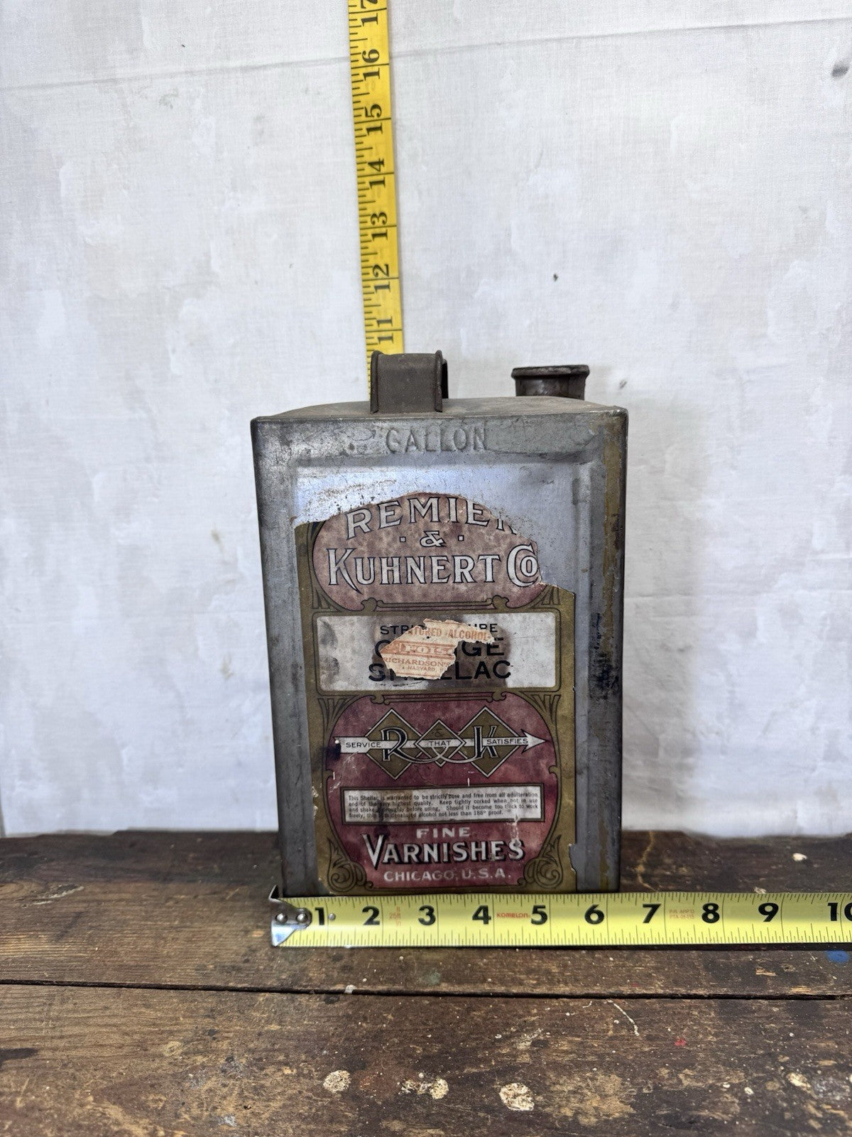 Vintage Tin Varnish Can Empty #S-1813