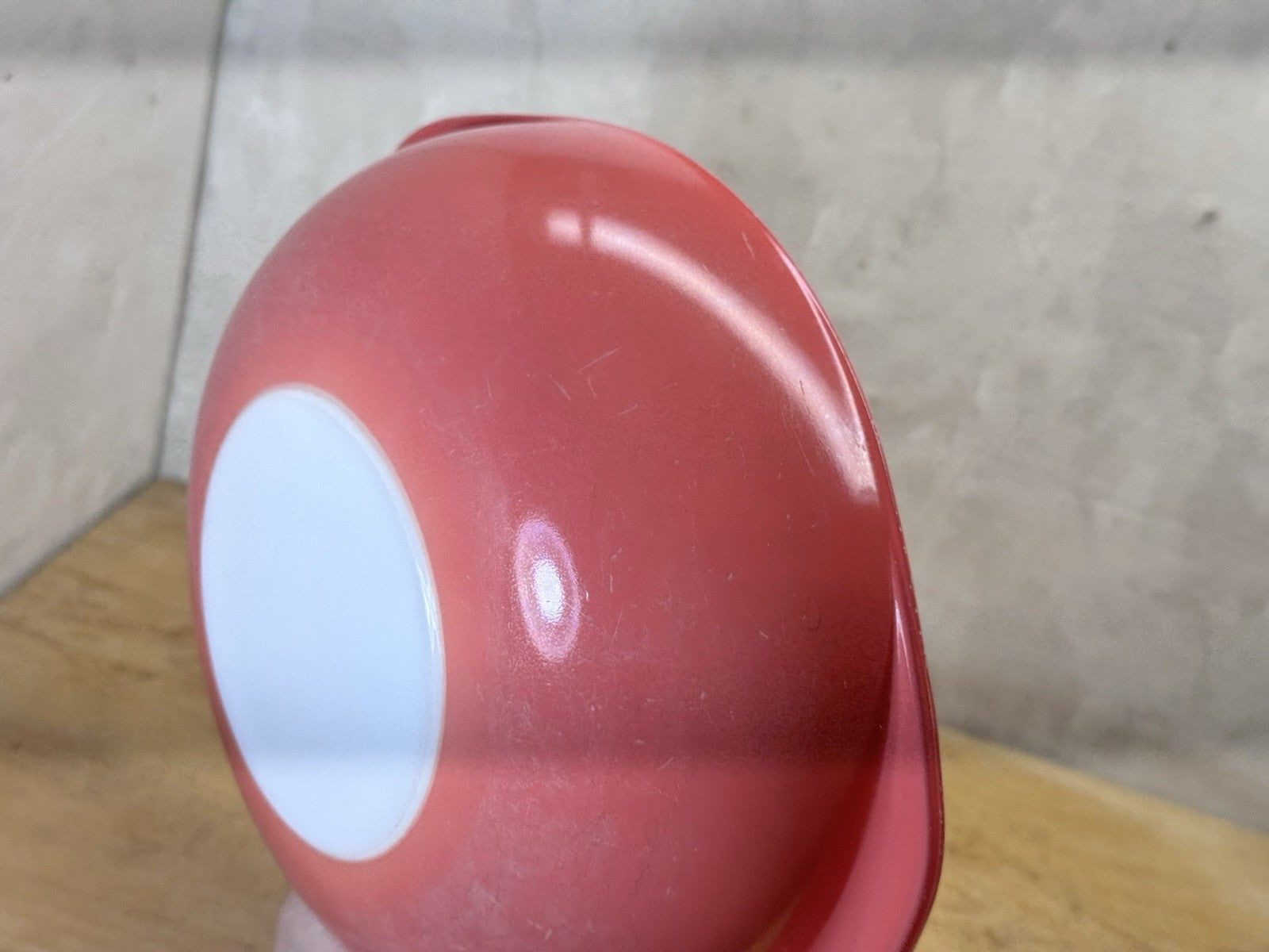Pink Pyrex Vintage Bowl Has Paint Loss #S-1867