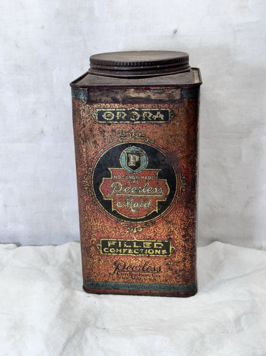 Peerless Maid Filled Confections Candy Tin Vintage #S-1955