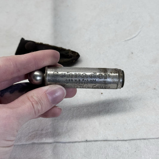 Schrader Balloon Tire Gauge With Case Vintage