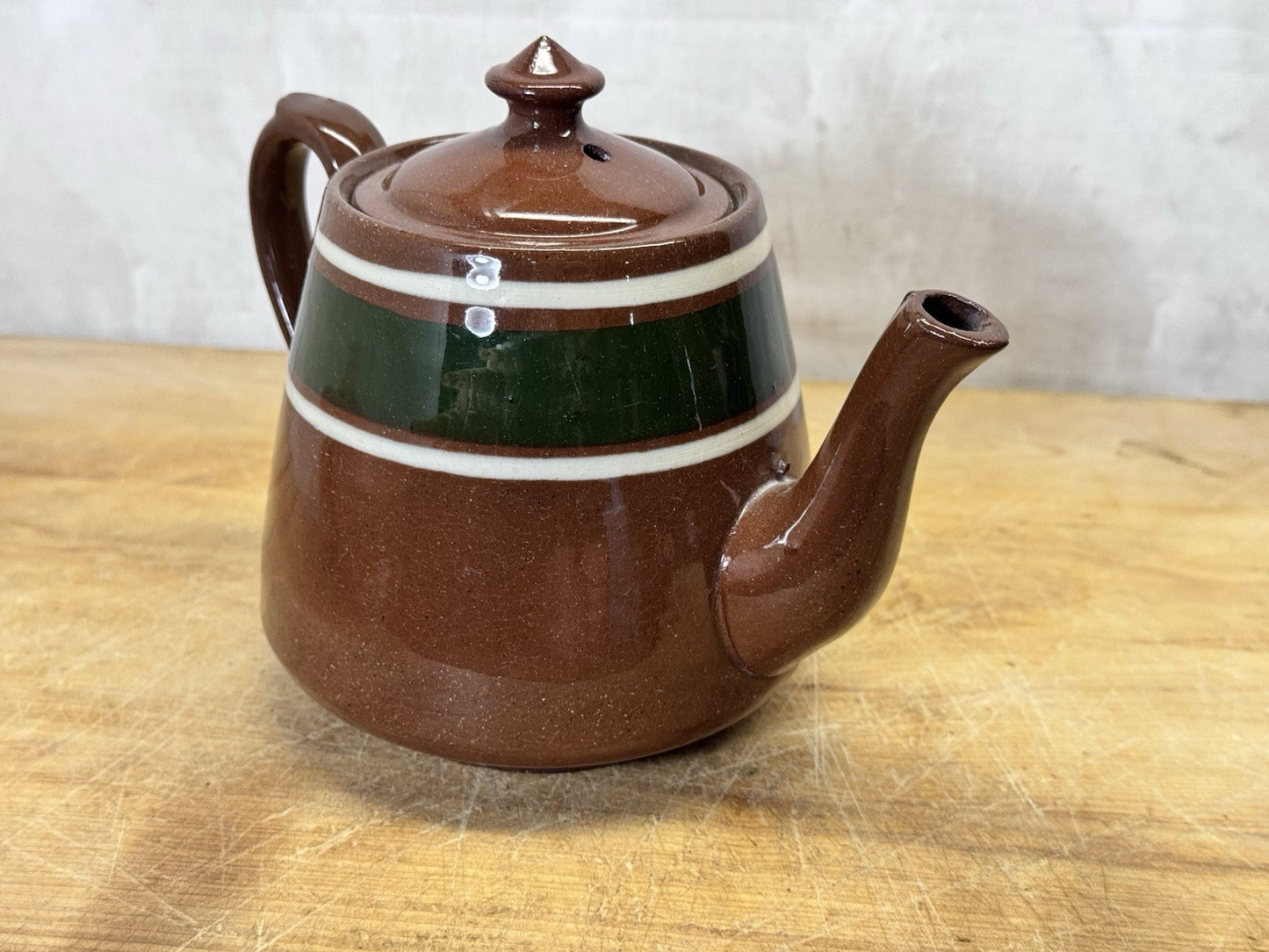 Vintage Brown Betty Ceramic Tea Pot  #S-1814