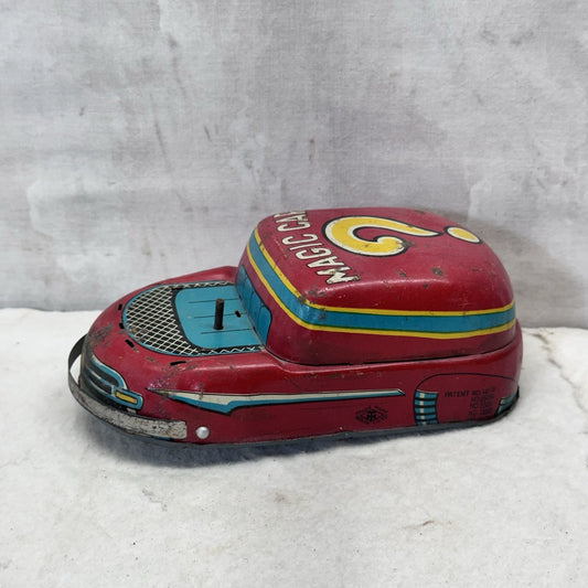 Tin Litho Magic Car No. 2 Vintage Toy Car For Parts Japan