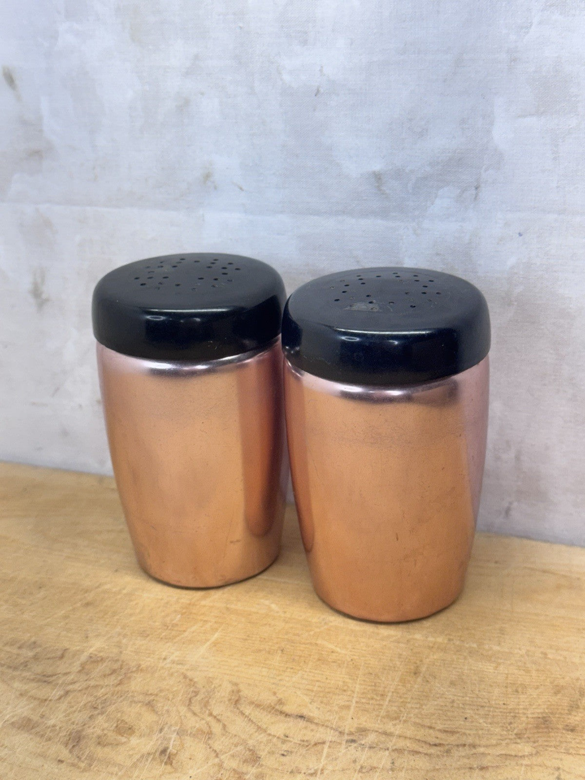Copper Colored Metal Salt And Pepper Shakers Westbend #1124