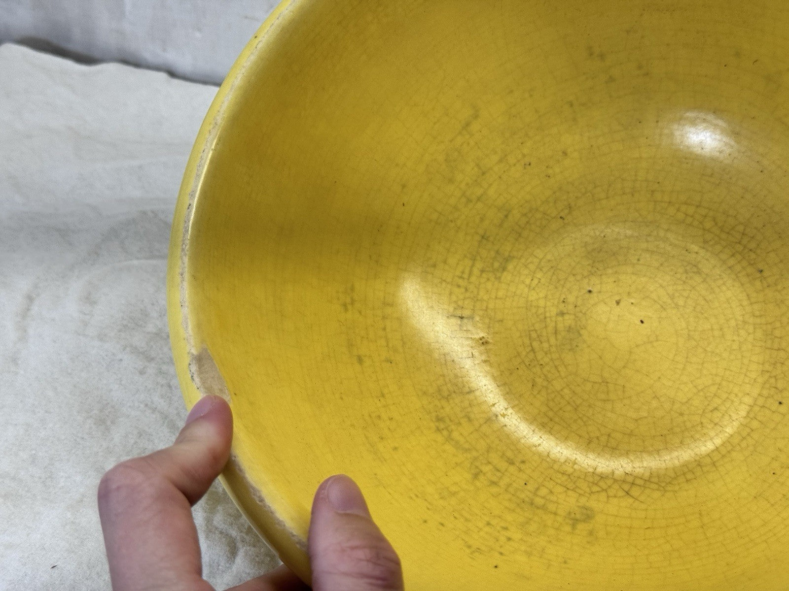 Red Wing Yellow Pottery Mixing Bowl Vintage  #S-1911