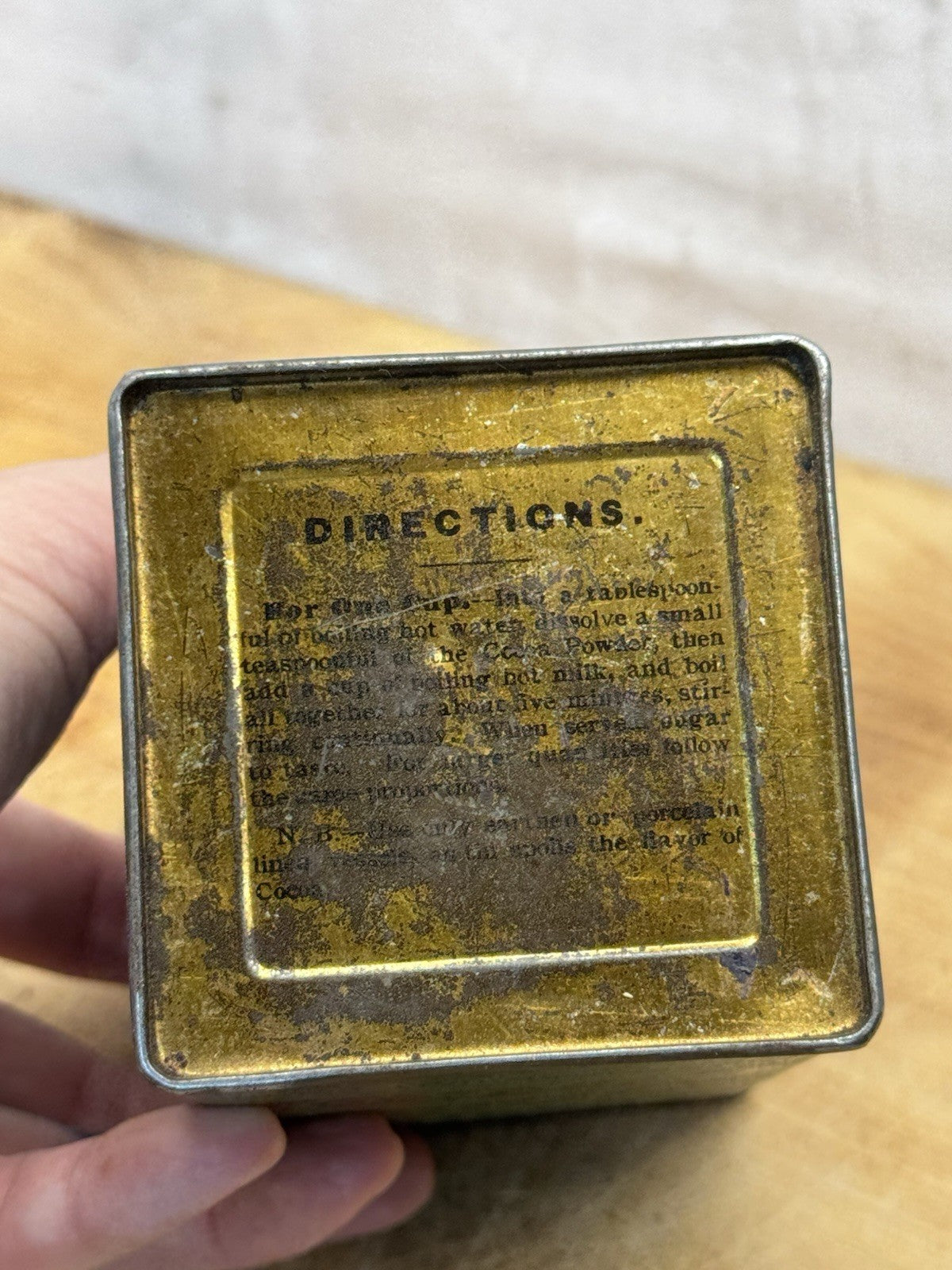 Cocoa Tin Runkel Brothers Antique Green #1468