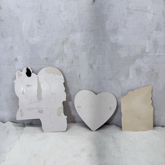 Three Vintage Paper Valentines Day Cards