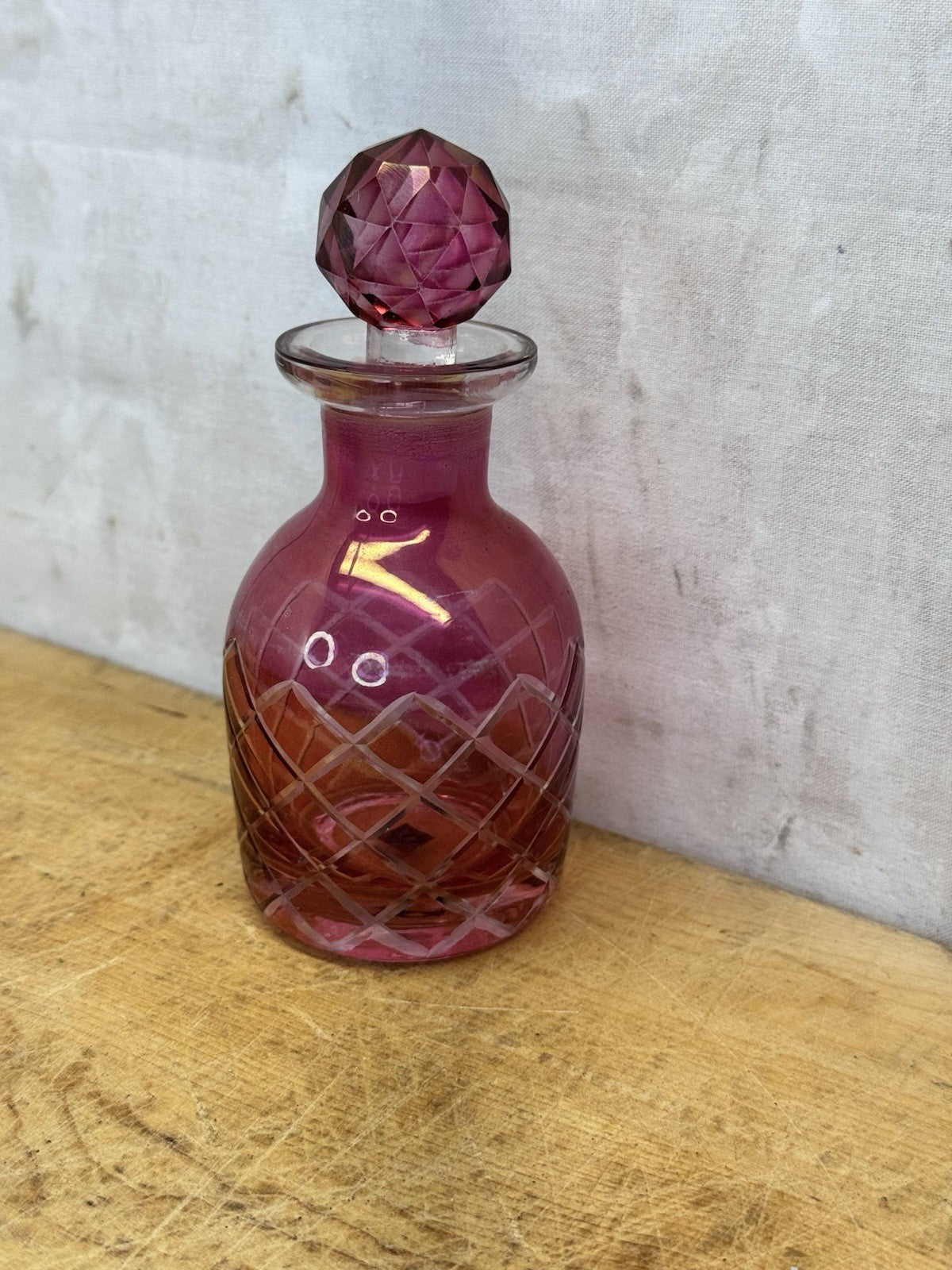 Crystal Perfume India Bottle Vtg #S-1699