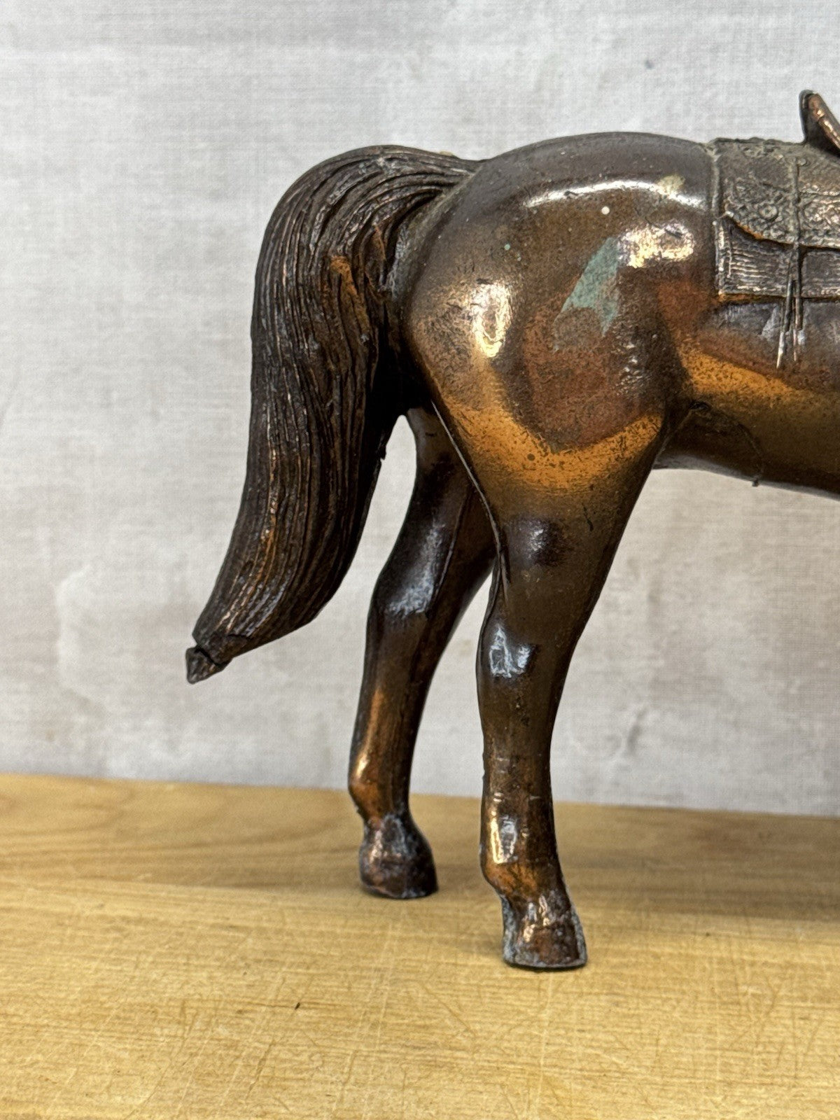 copper plated metal horse 1950s #1068