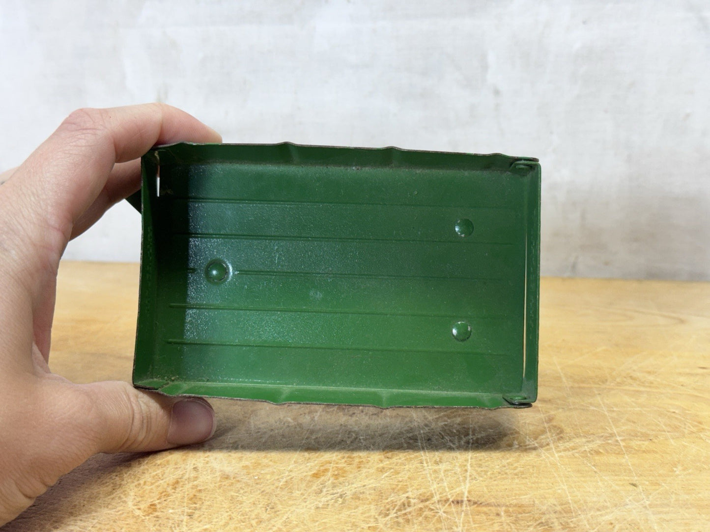 Vintage Ertl Pressed Metal Green Farm Wagon Crop Trailer #S-1827