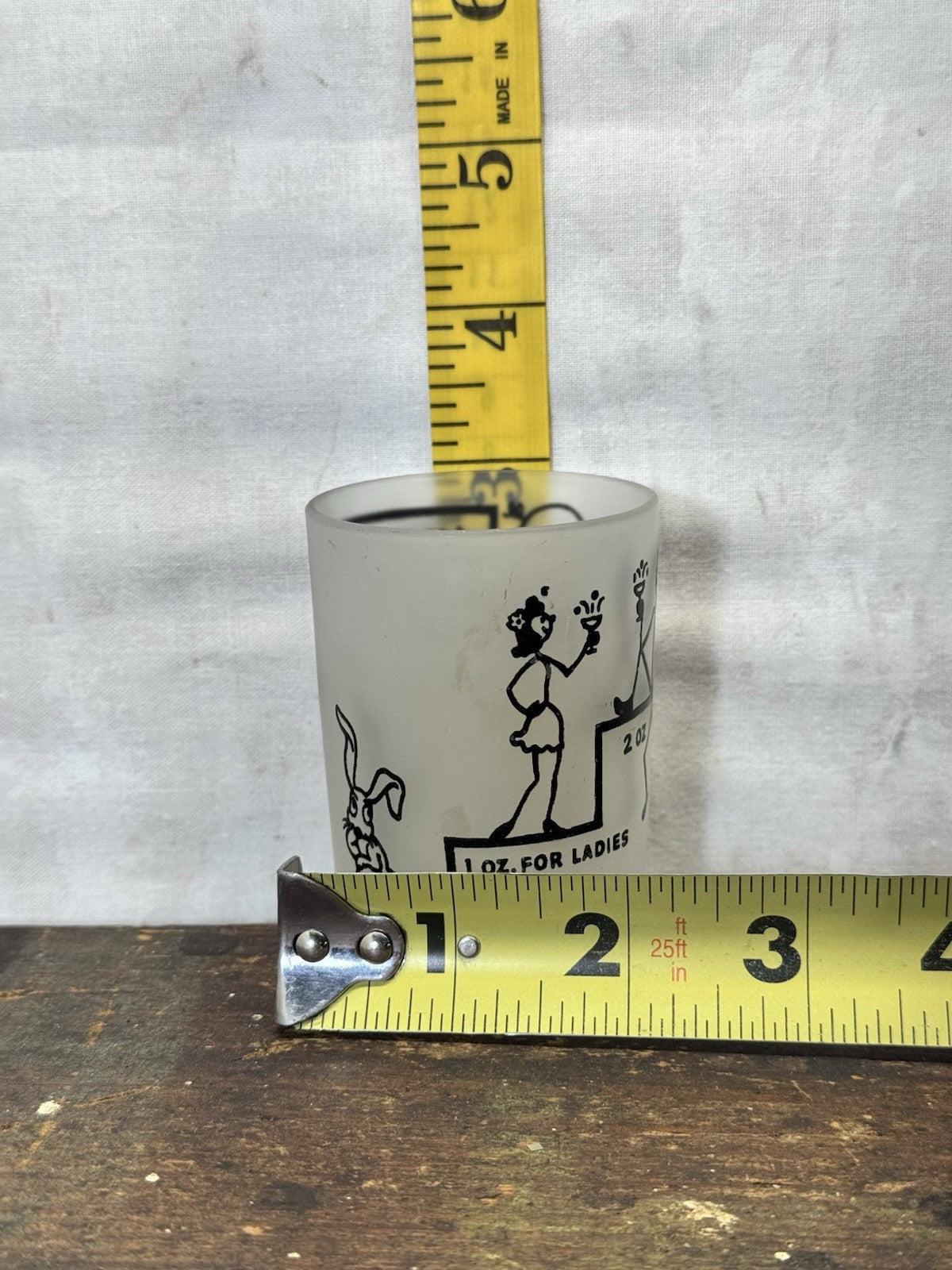 4oz Frosted Shot Glass Vintage Hazel Atlas #S-1915