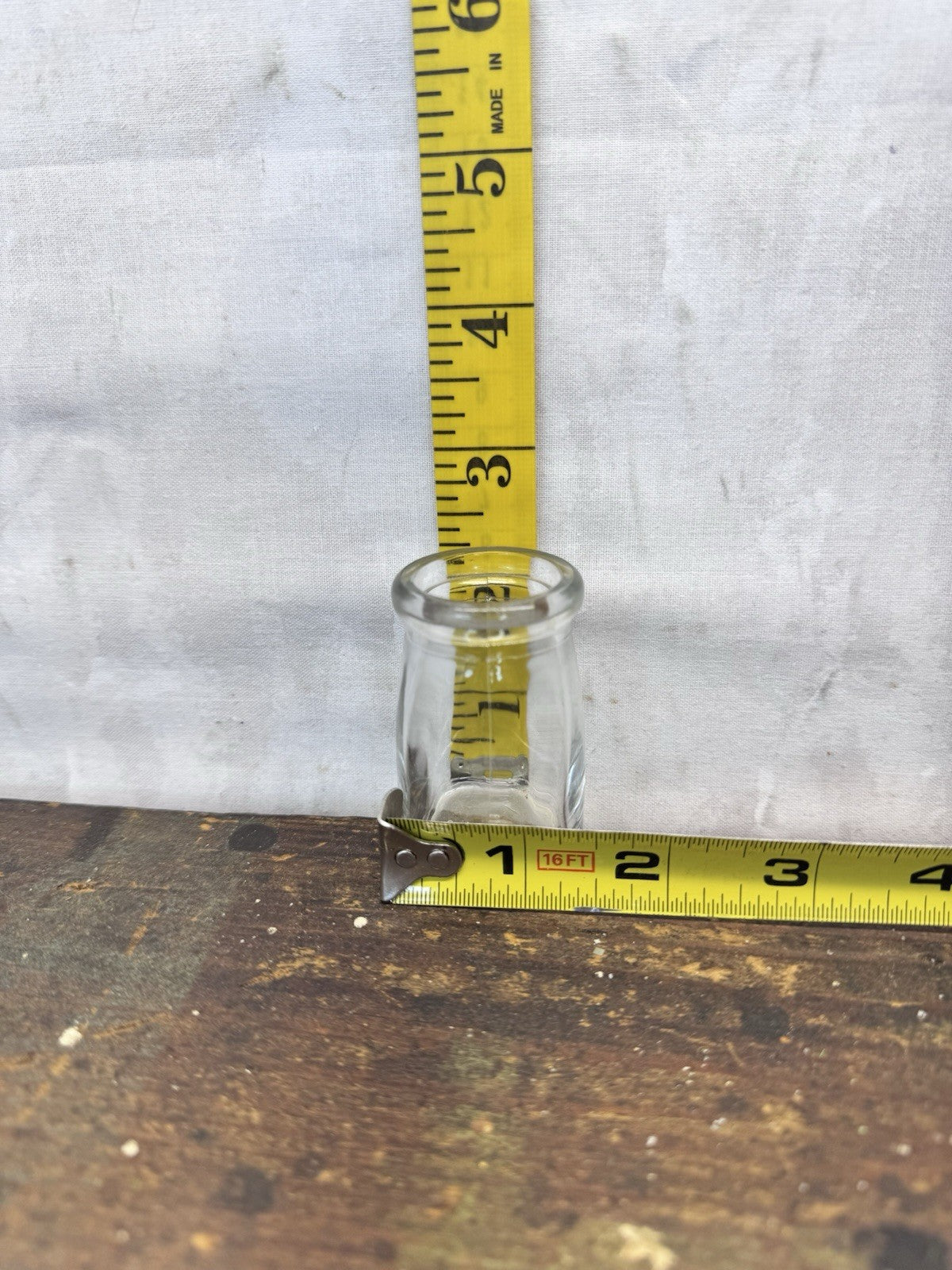 Mini Creamer Glass Clear Jar Vtg #S-1696