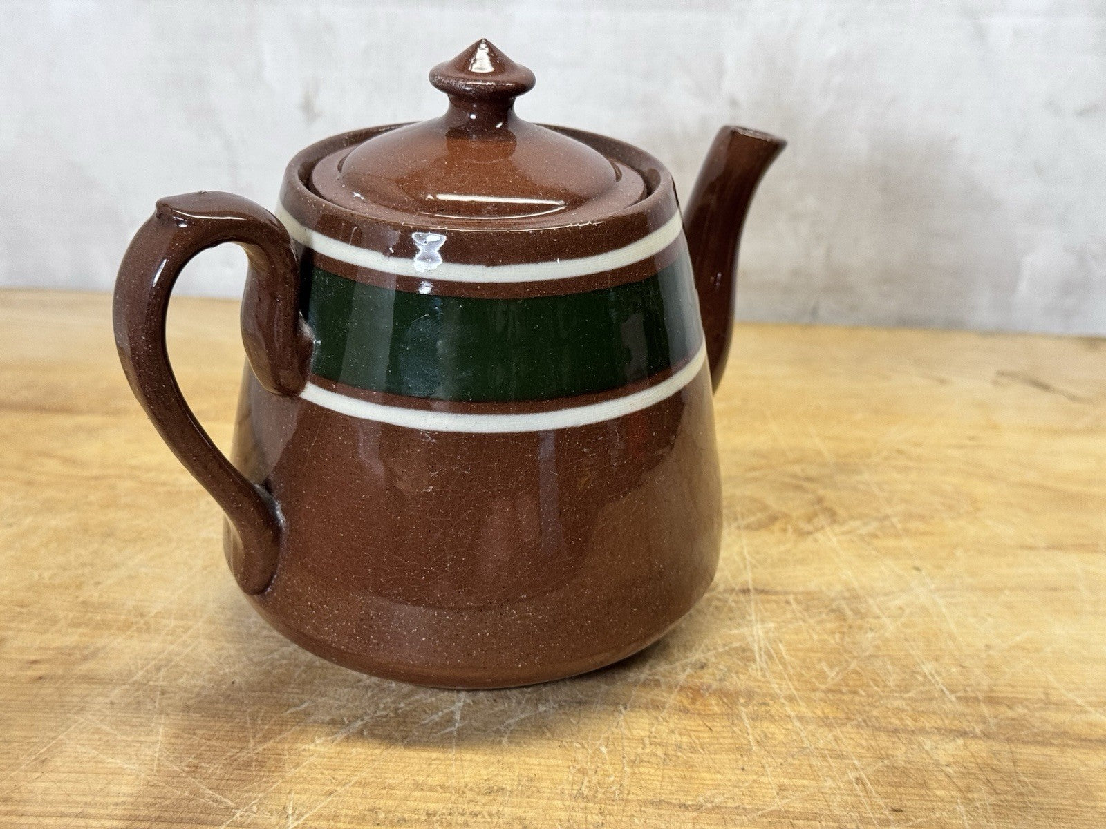 Vintage Brown Betty Ceramic Tea Pot  #S-1814