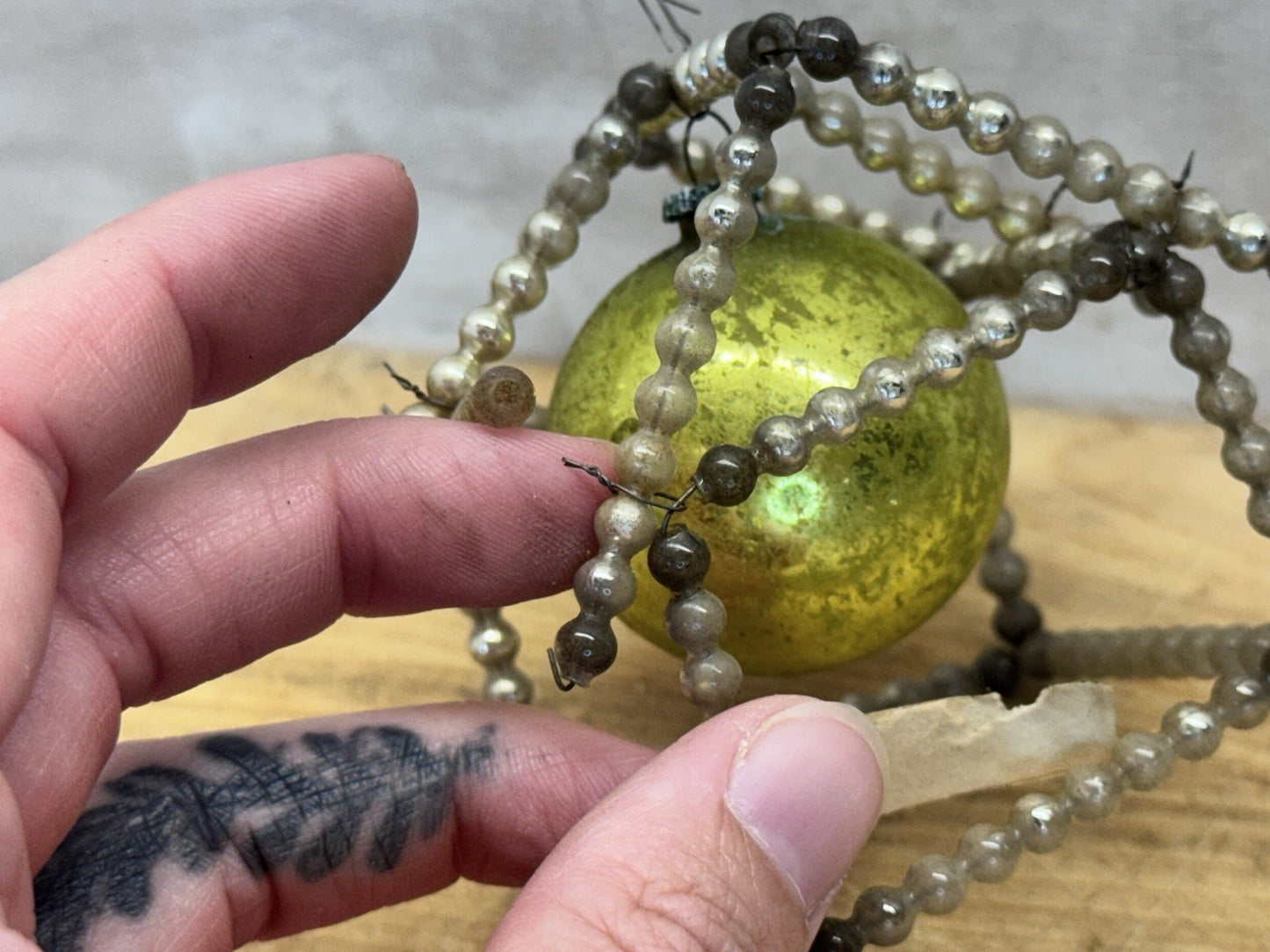Occupied Japan Victorian House Glass Bead Ornament #1574