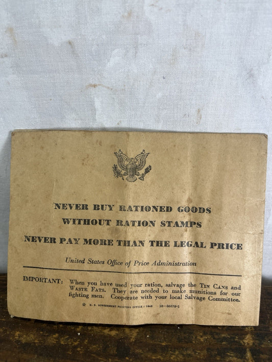 WW2 1940s Vintage War Ration Book 4 With Partial Stamps