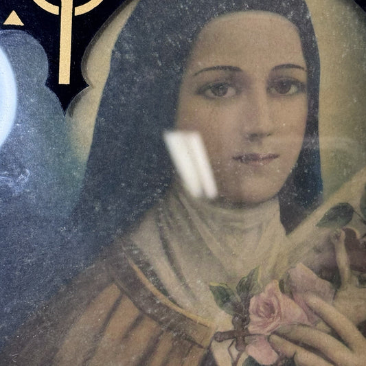 Portrait St. Theresa Framed Religious Wall Art Vintage