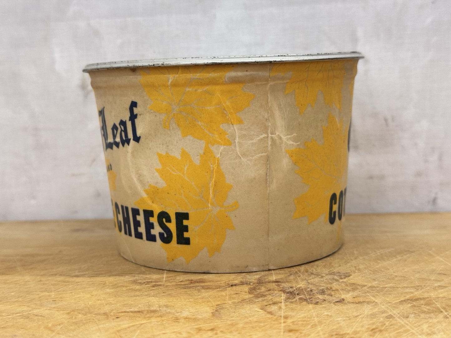 Gold Leaf Brand Cottage Cheese Container Vintage #1188