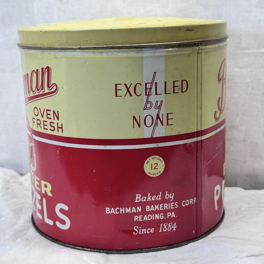 Bachman Butter Pretzels Tin Vintage Empty