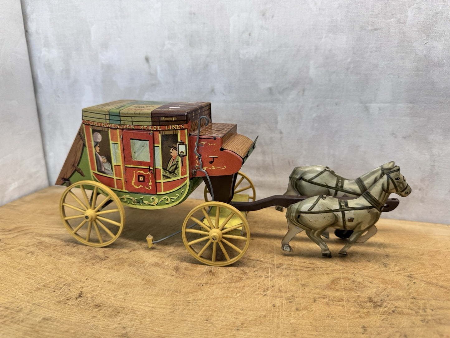 1950's Northwestern Stage Lines Stagecoach Tin Toy #S-1601