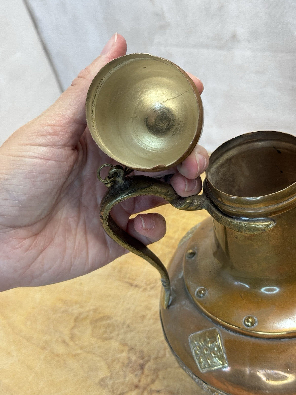 Decorative Brass Zodiac Tea Pot Vtg #S-1557