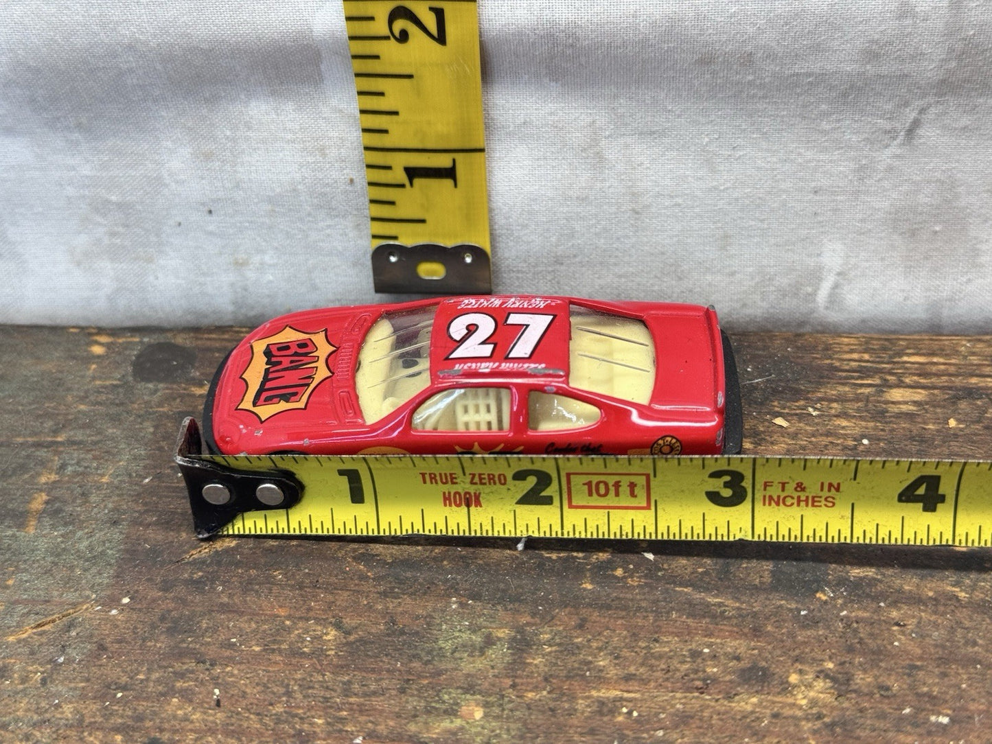 Vintage Henry White No 27 Bang Red Die Cast Model Race Car #1356