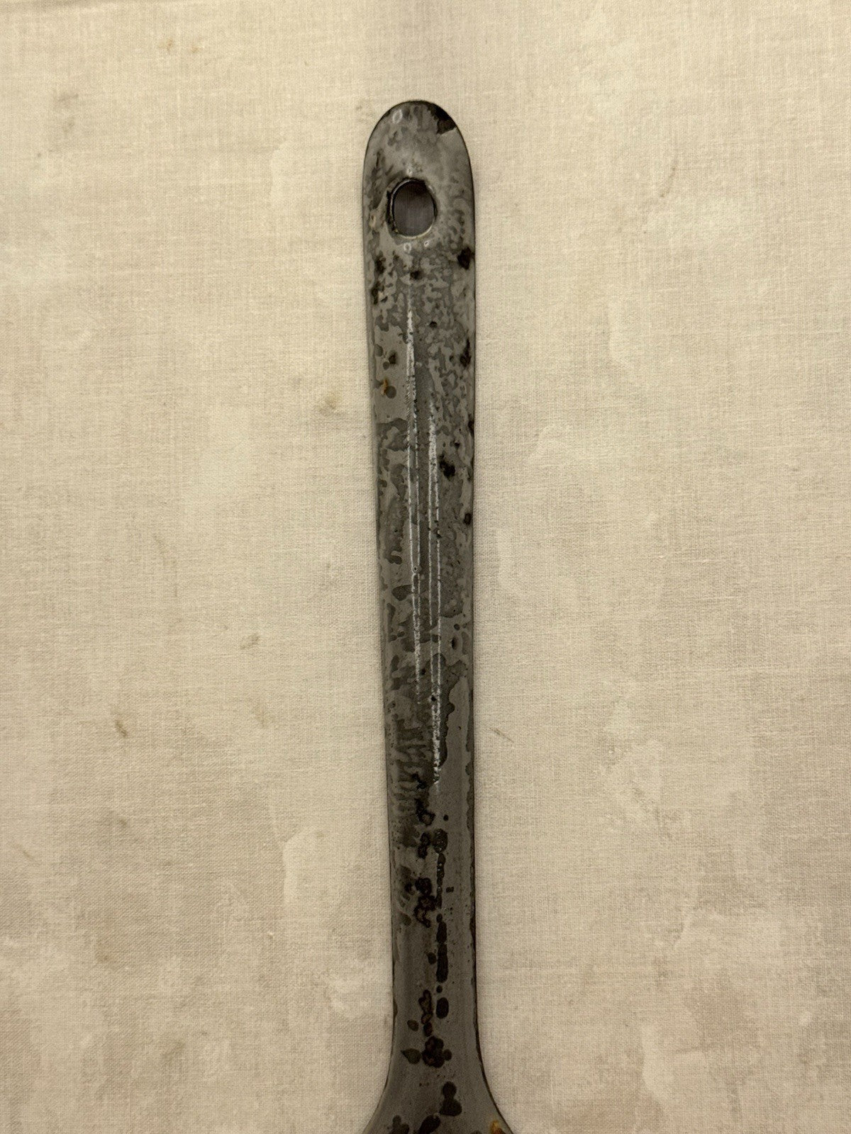 Grey Enamel Splatter Spatula Antique #1186