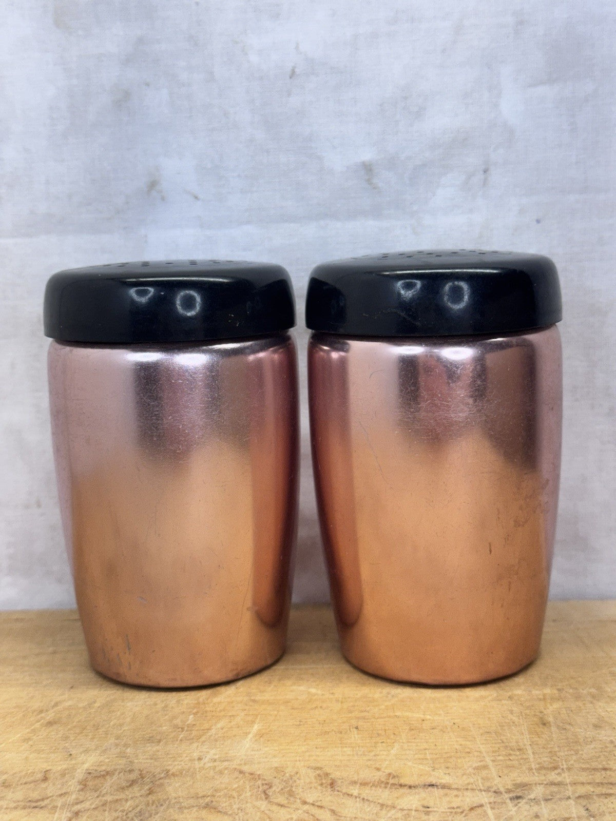 Copper Colored Metal Salt And Pepper Shakers Westbend #1124