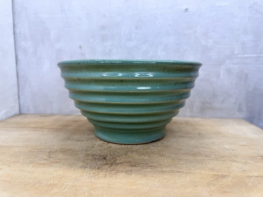 Teal Bauer Bowl Antique Stoneware #S-1530