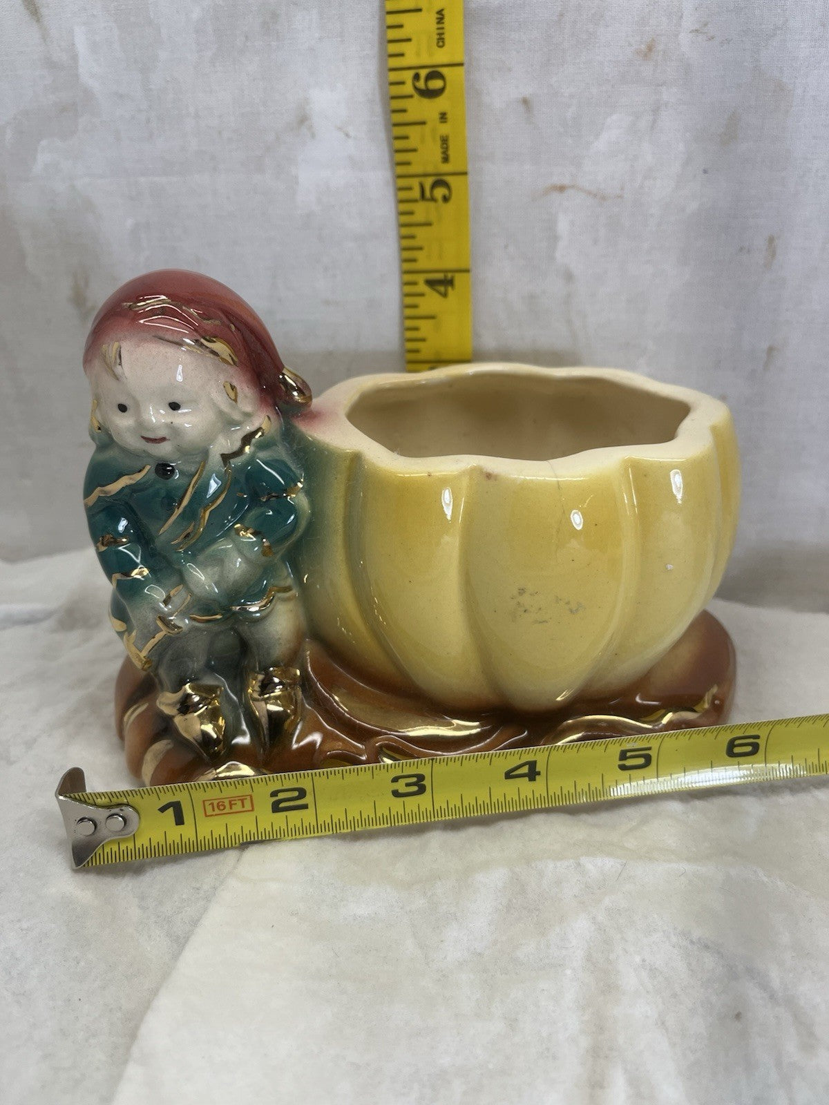 vintage elf ceramic planter