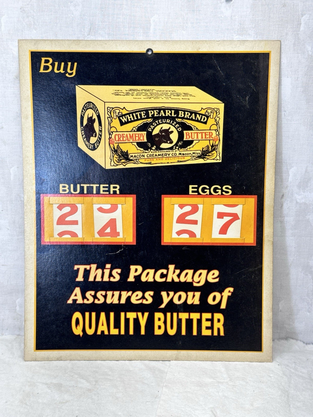 Vintage General Store Display Cardboard Sign Advertisement Butter Eggs