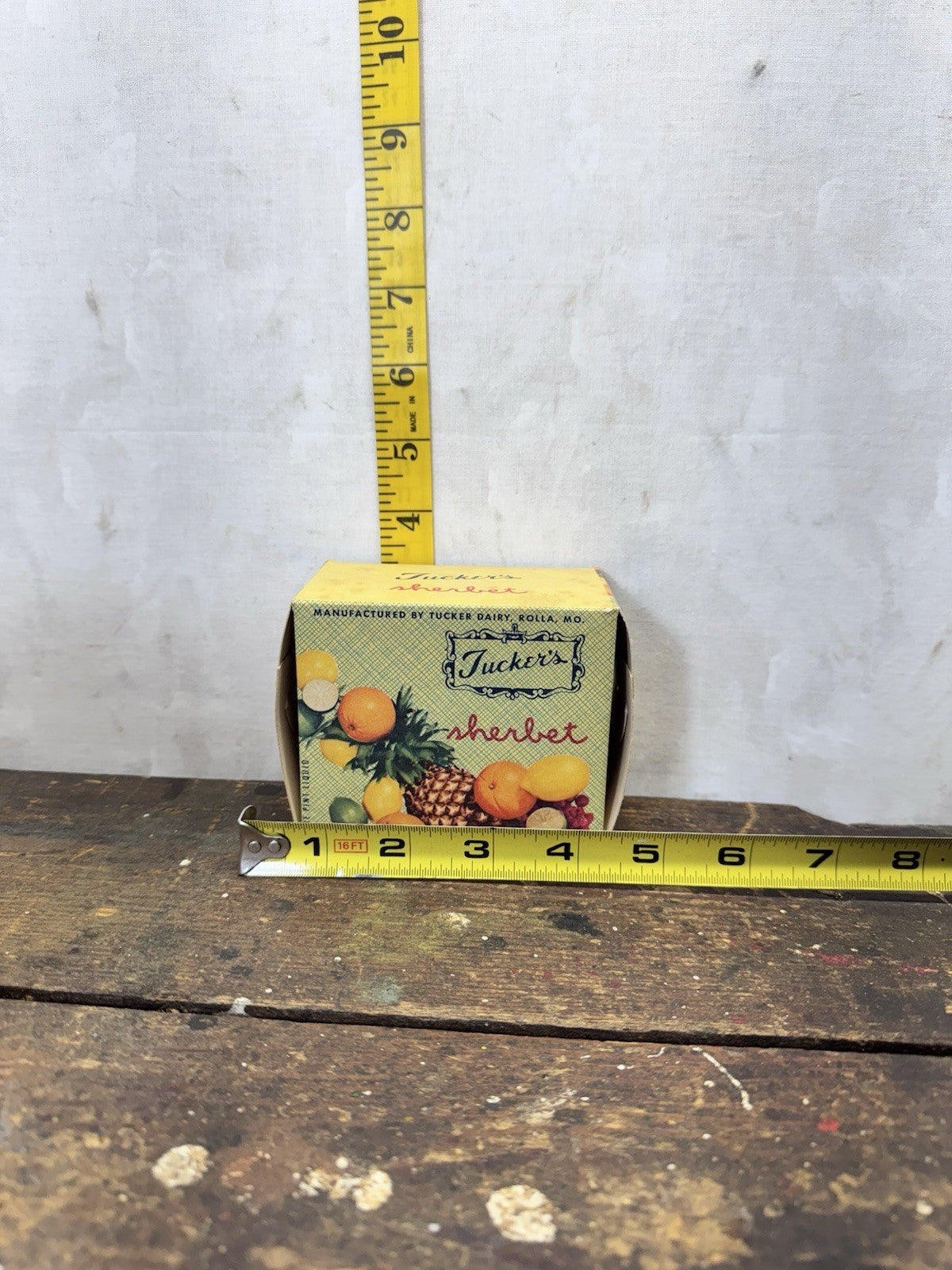 Tuckers Sherbet Waxed Box Container Empty Vintage