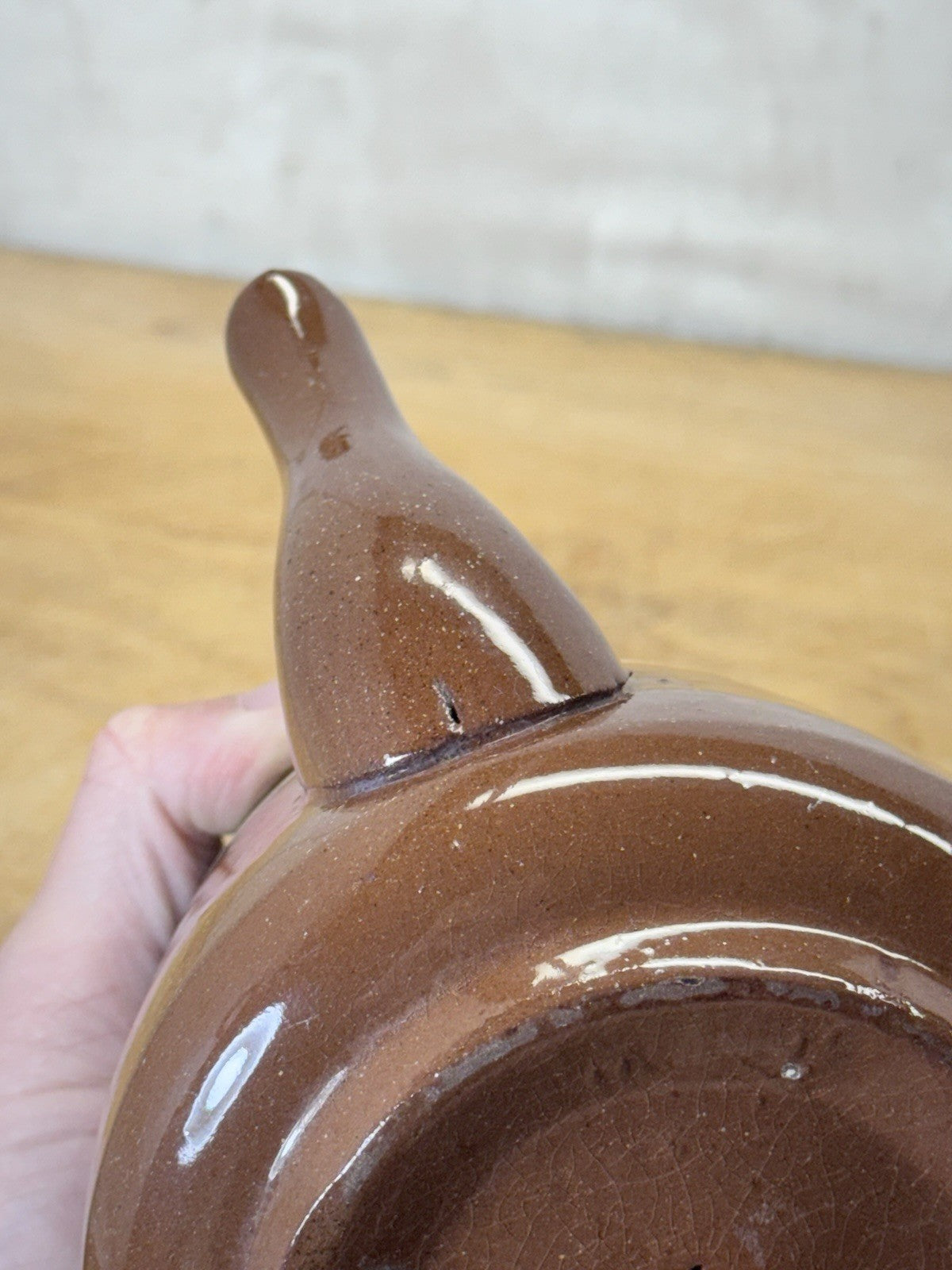 Vintage Brown Betty Ceramic Tea Pot  #S-1814