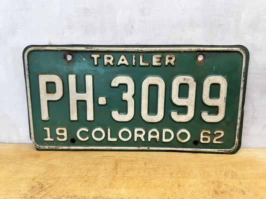 1962 Colorado Trailer License Plate #S-1704