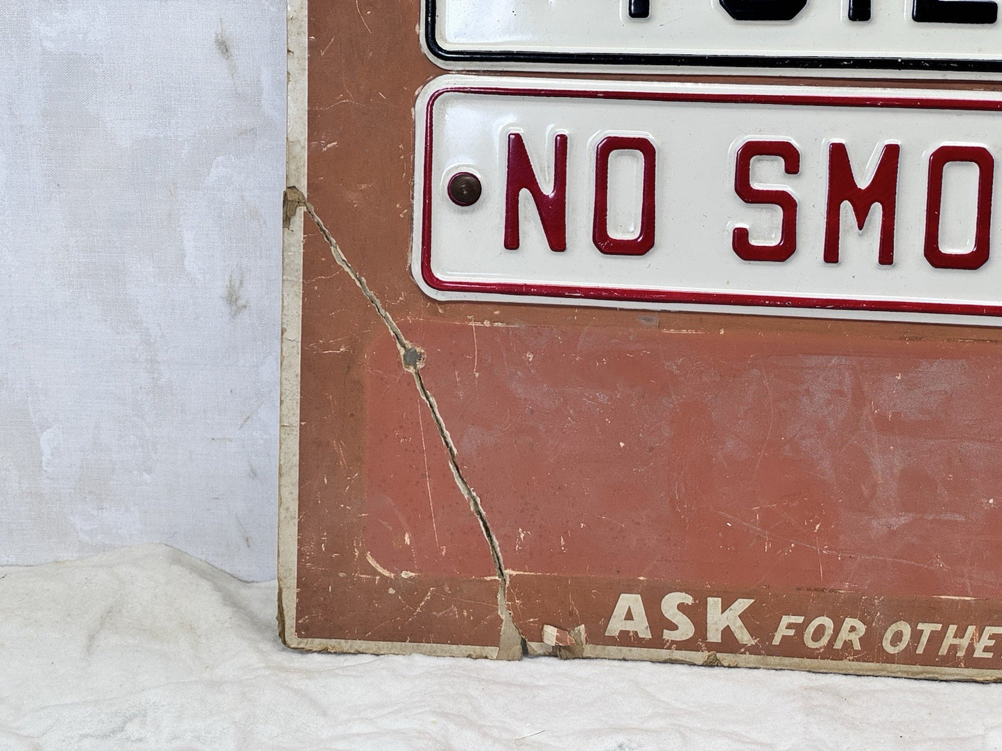 Salesman Metal Sign Display Cardboard Easel Back Vtg S-1781