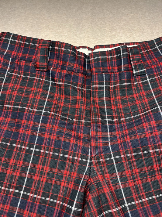 1970s Men’s Levi Red Plaid Knit Flared Pants