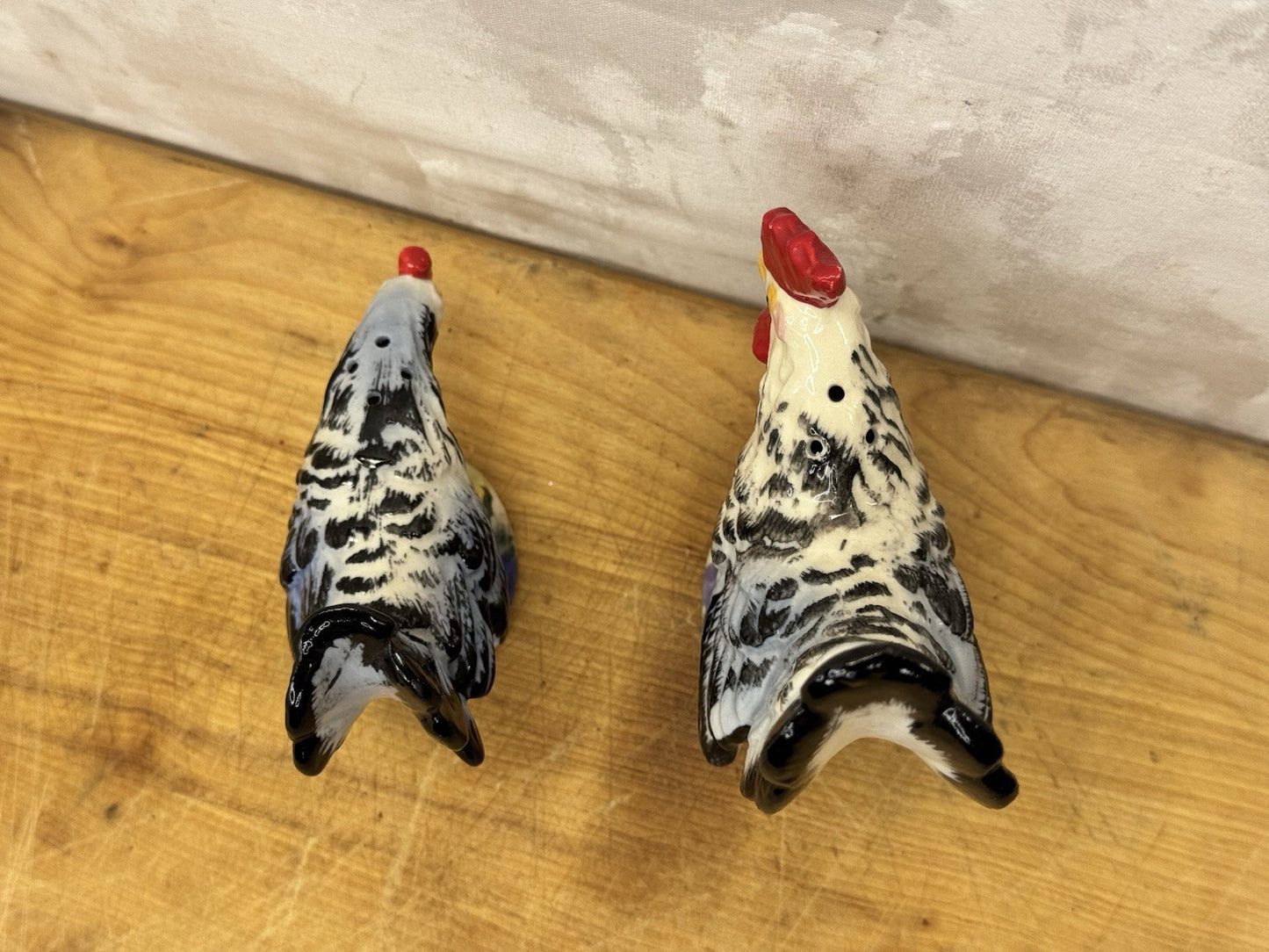Set Of Hen & Rooster Salt Pepper Shakers Made In Japan #1260