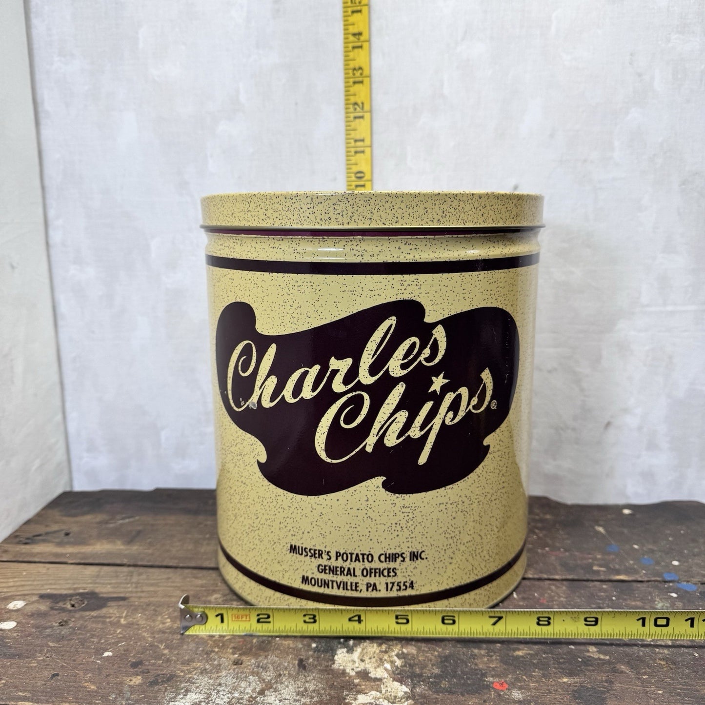 Charles Chips Vintage 1lb Empty Tin