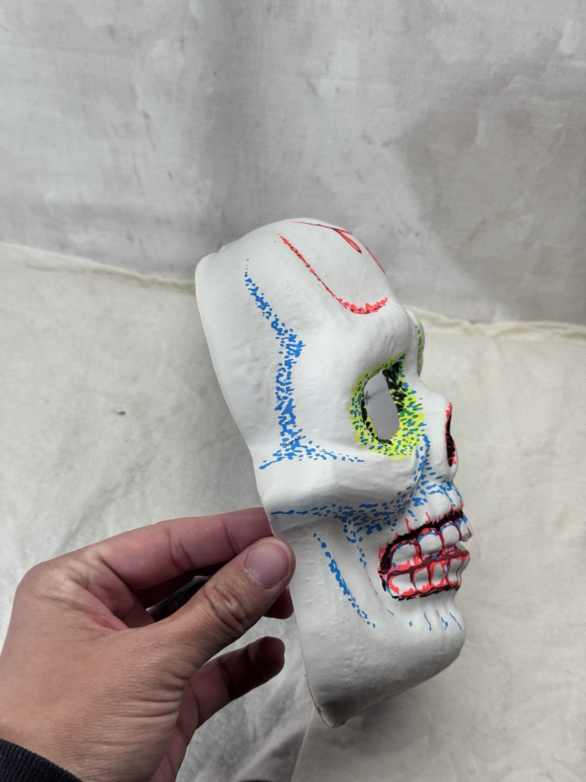 Vintage Glow Sugar Skull Halloween Mask Zest #S-1967