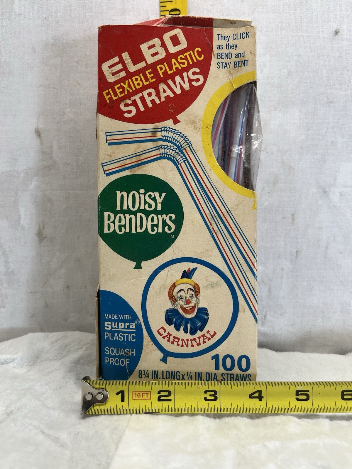 Clown Carnival Elbo Vintage Straws
