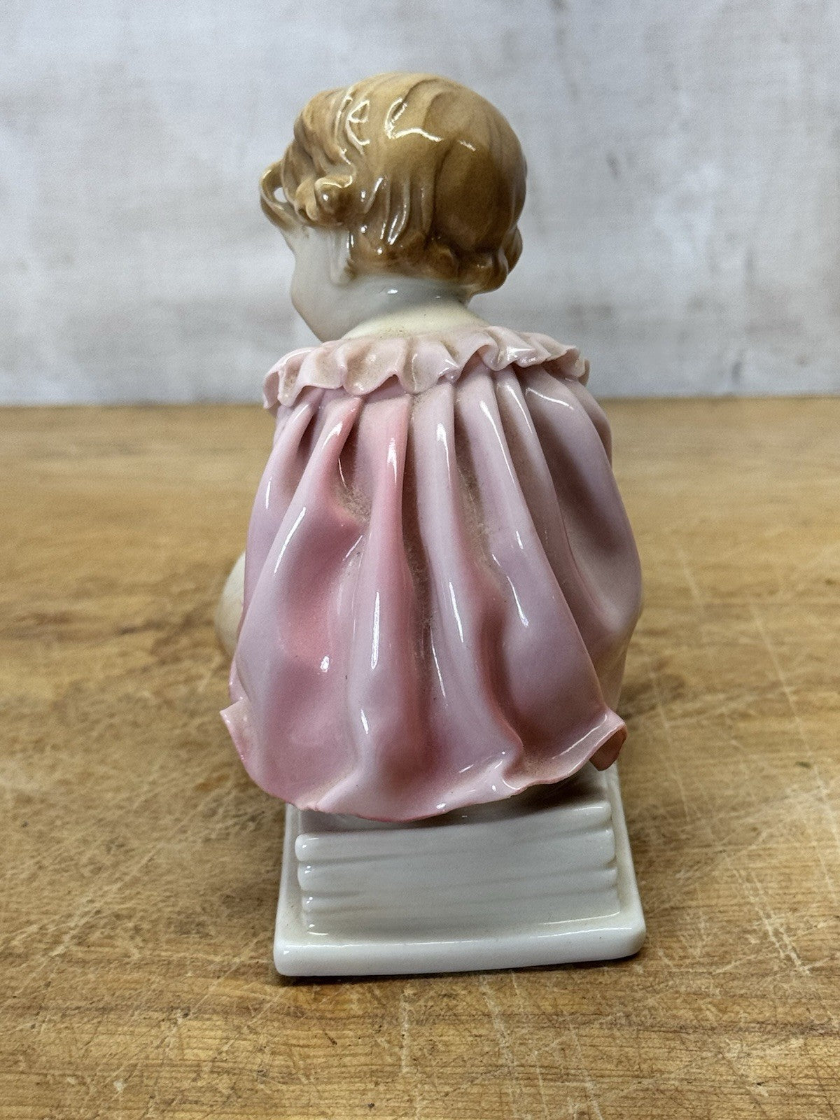 Rare Karl Ens Volkstedt Porcelain Figurine Girl Pink Dress Vtg #S-1849