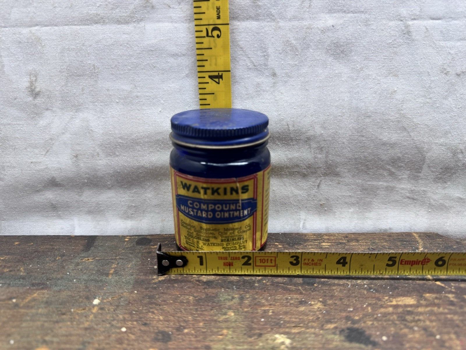 Watkins Compound Mustard Ointment Jar Vtg #S-1555