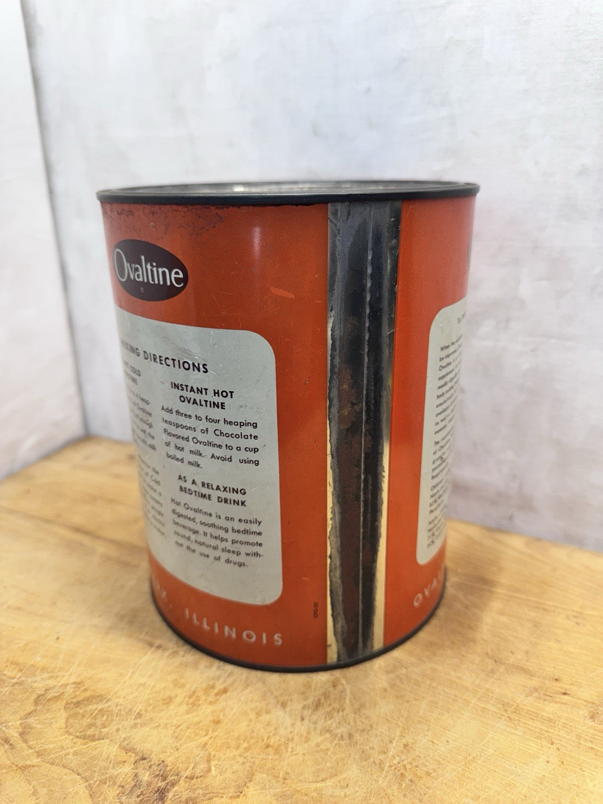 Ovaltine Sweet Chocolate Orange Tin Vtg Kitchen #1446