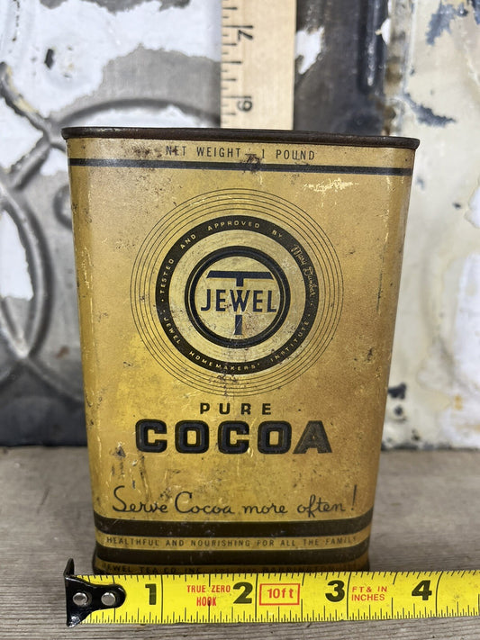 Vintage Metal Cocoa Tin Collectible, Home Decor