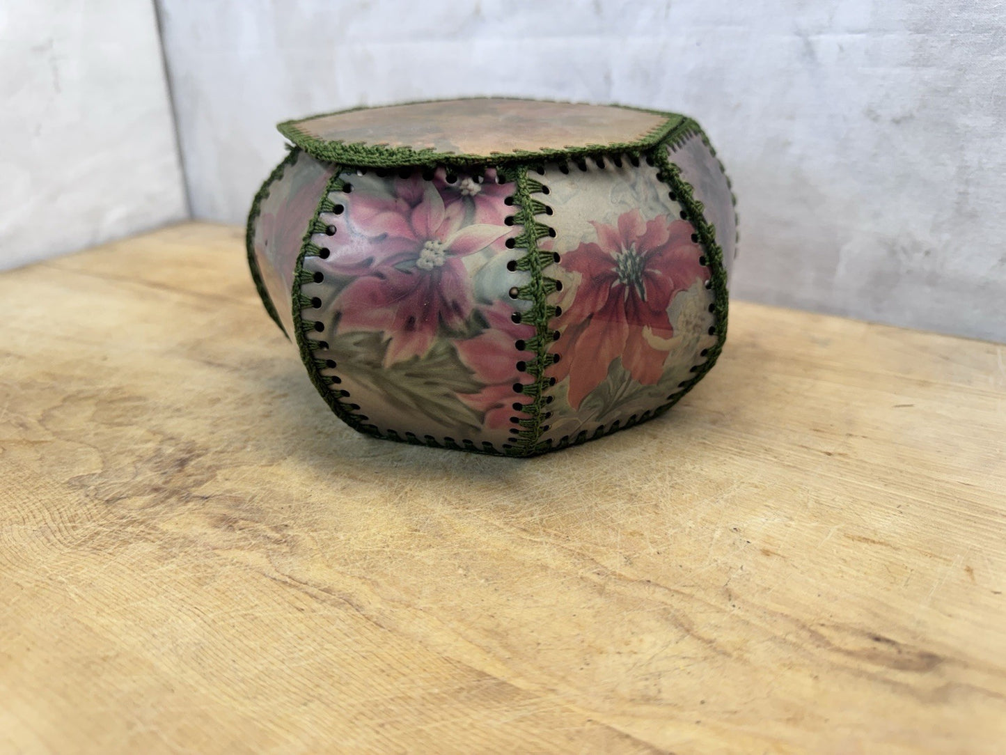 Hand Made Christmas Card Bowl Vintage