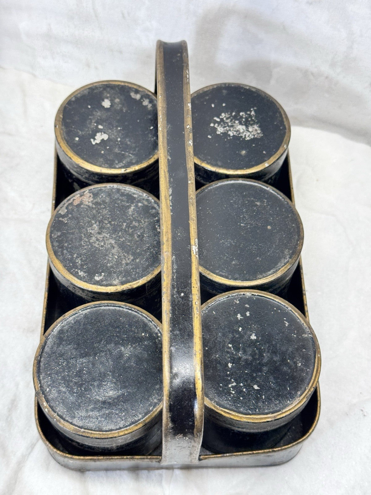 Antique Tin Spice Set Carrier #S-1763