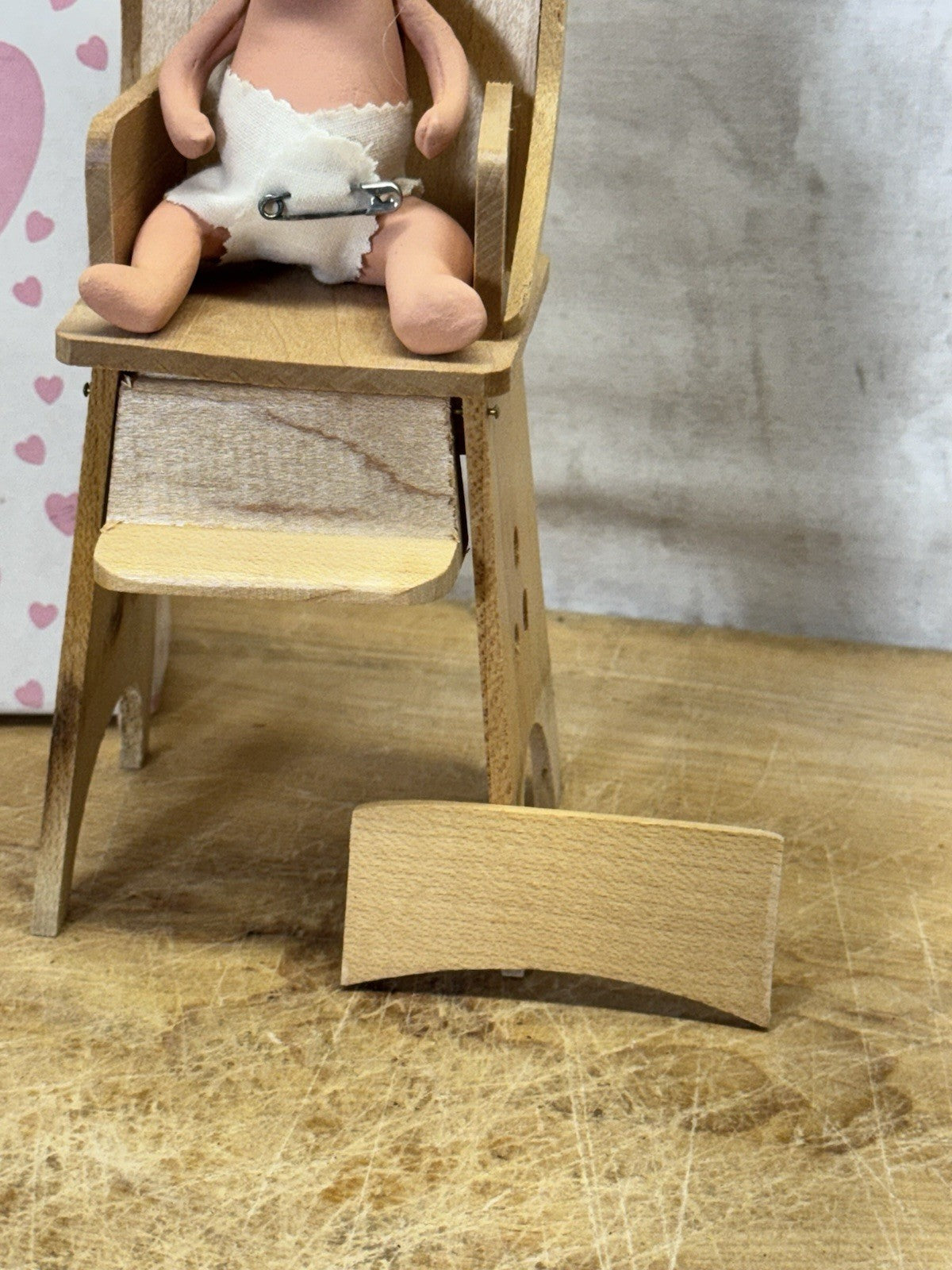 Vintage Kerr & Hinz Model H Painted Bisque Baby w/High Chair #S-1812 W/box