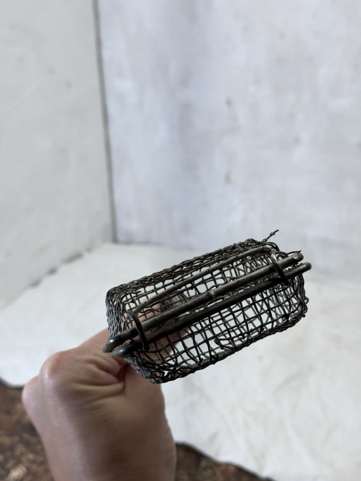 Wire Metal Vintage Soap Saver Wooden Handle