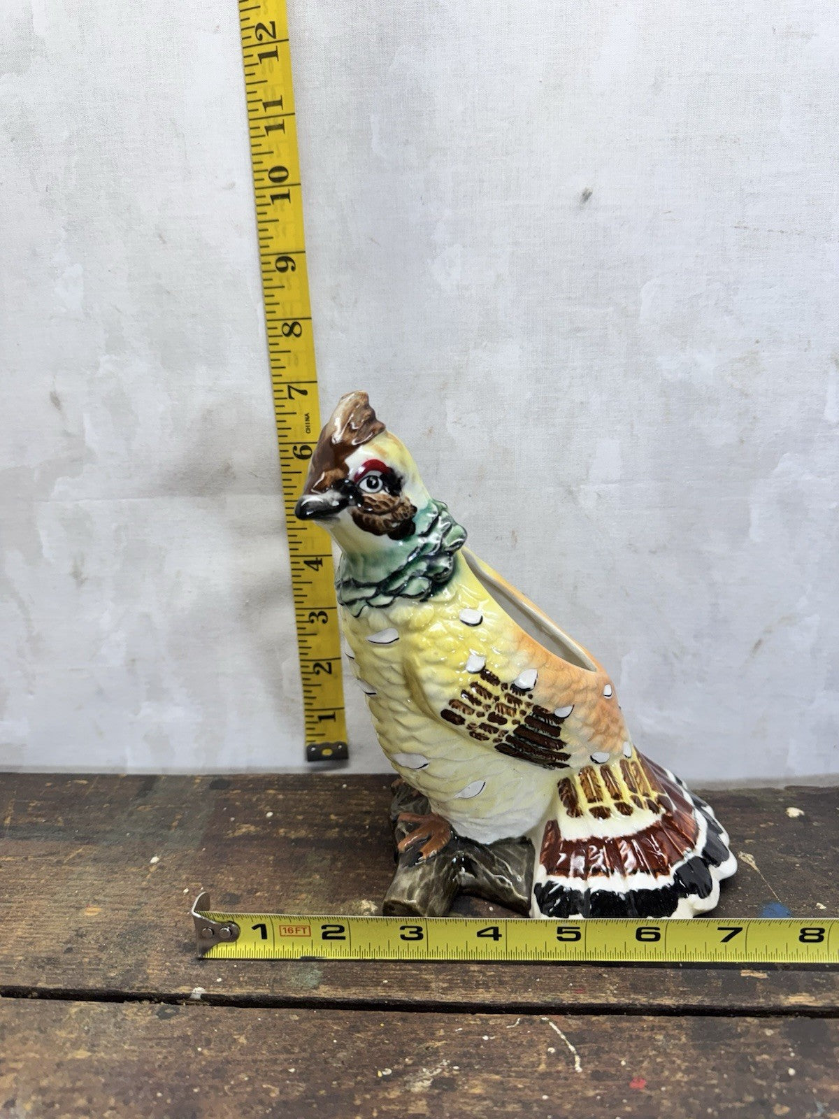 Vintage Ceramic Bird Grouse Planter
