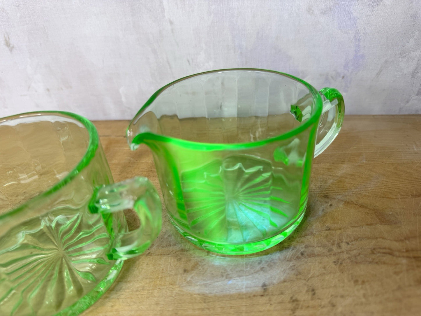 Uranium Cream And Sugar Set #1100