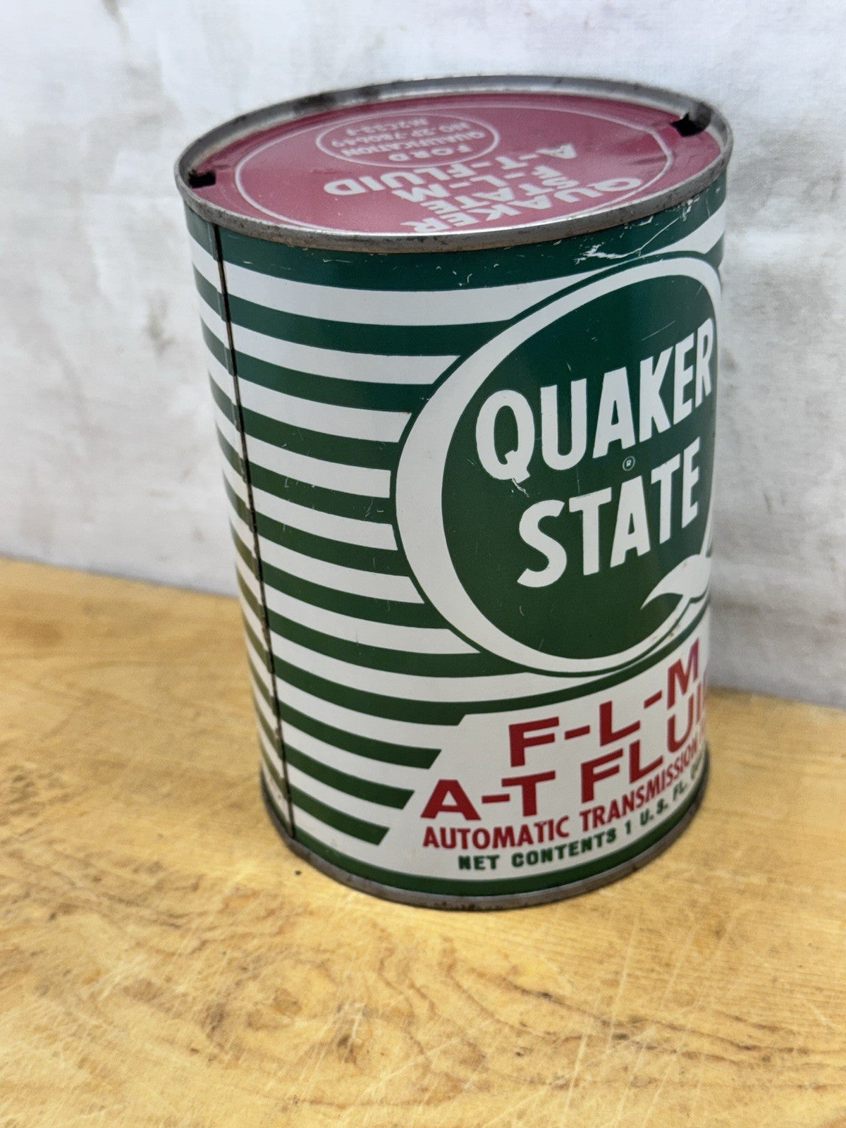 Quaker State Automatic Transmission Fluid Can Antique EMPTY #1315